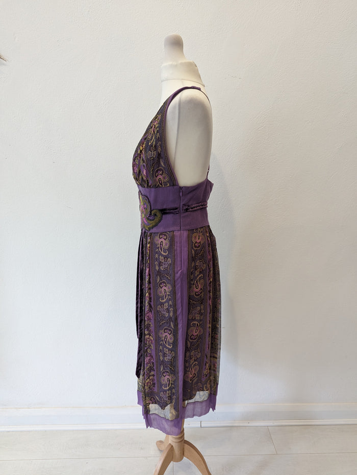 Renato Nucci Lilac Print Silk Dress 38
