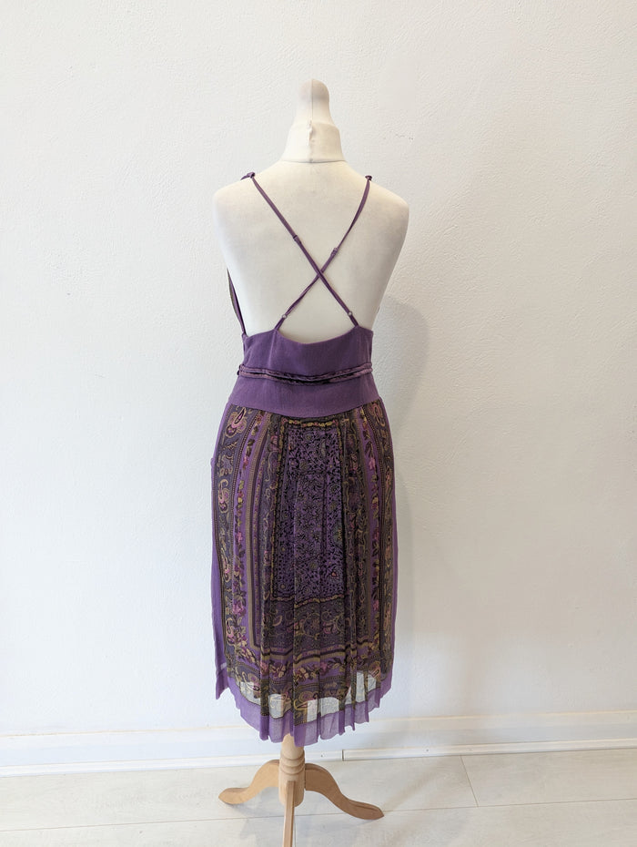 Renato Nucci Lilac Print Silk Dress 38
