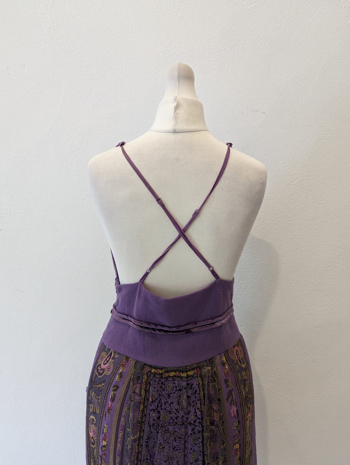 Renato Nucci Lilac Print Silk Dress 38
