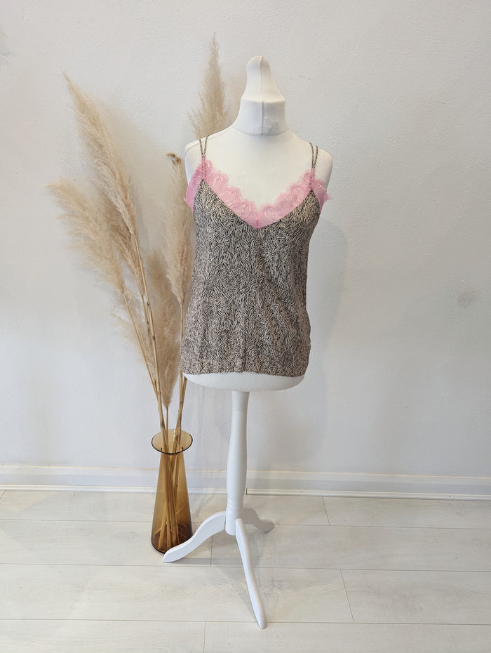 Replay Pink/Animal Cami Size Medium