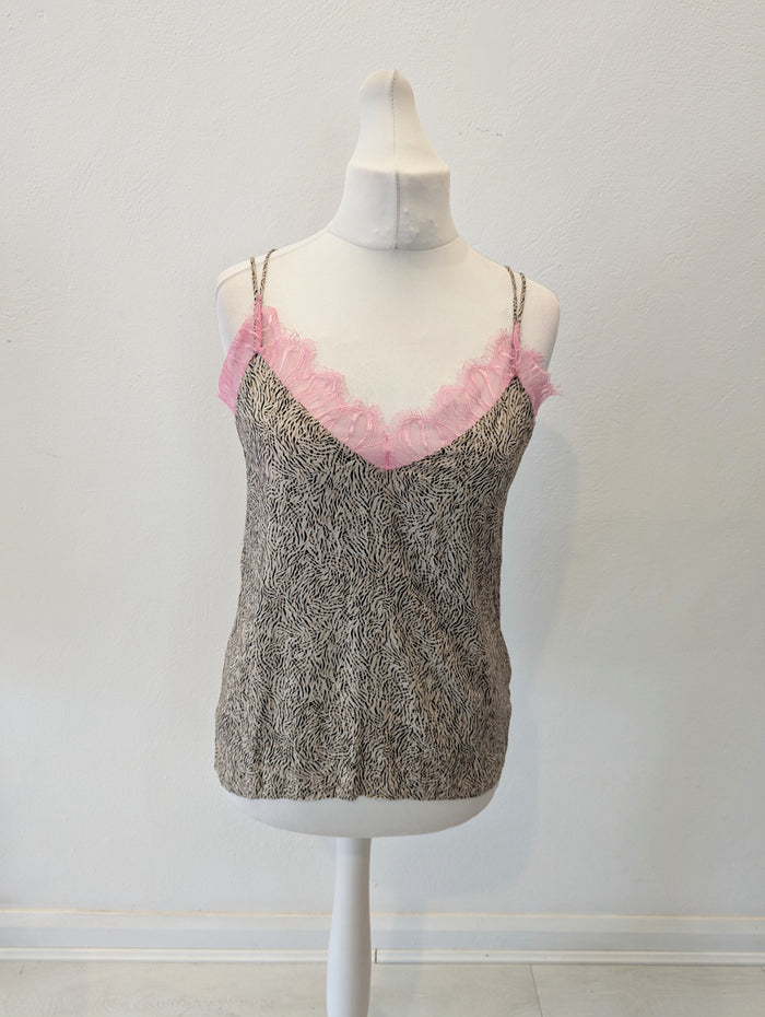 Replay Pink/Animal Cami Size Medium