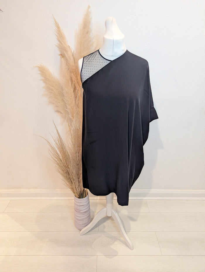 Richard Nicoll Black One Sleeve Silk Tunic M