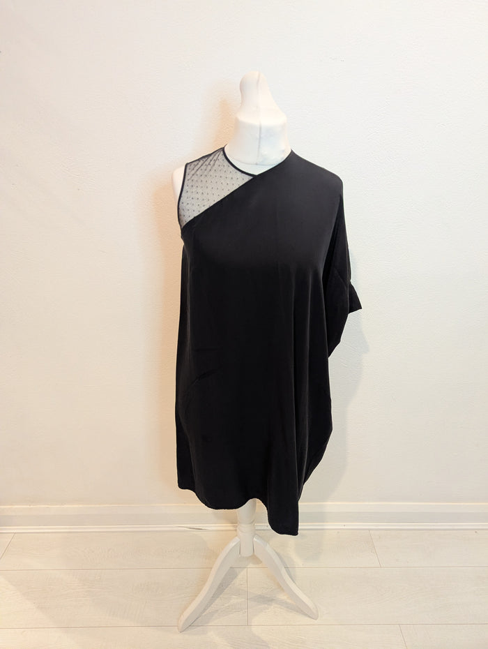 Richard Nicoll Black One Sleeve Silk Tunic M
