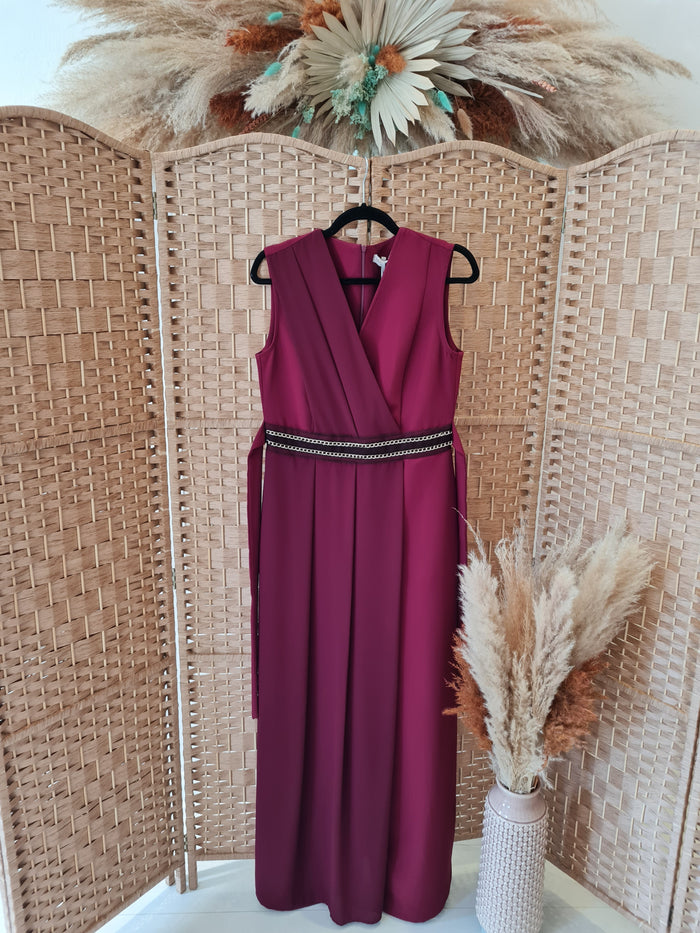 Rinascimento Maroon overlay jumpsuit L NEW RRP £179