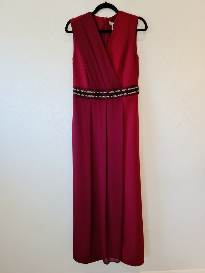Rinascimento Maroon overlay jumpsuit L NEW RRP £179