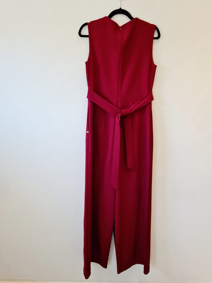 Rinascimento Maroon overlay jumpsuit L NEW RRP £179