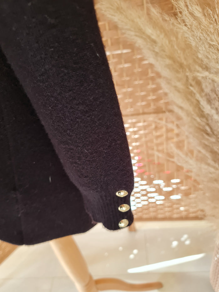 River Island Black Stud Cardigan S