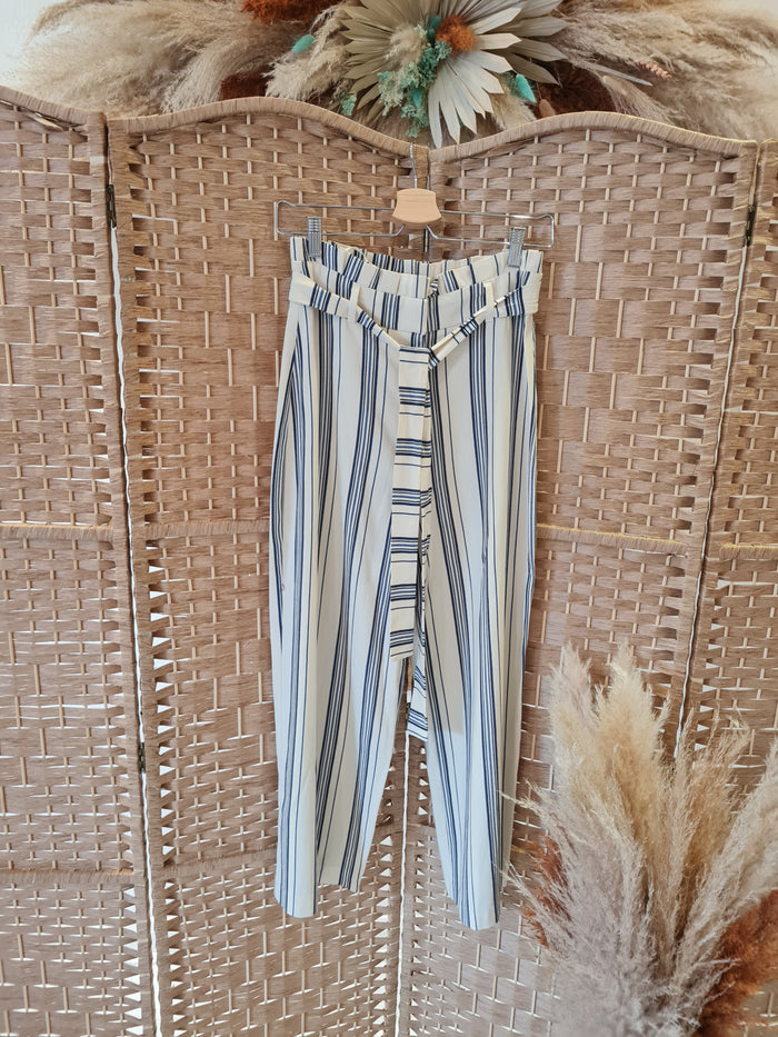 River island Blue stripe trouser 8 New