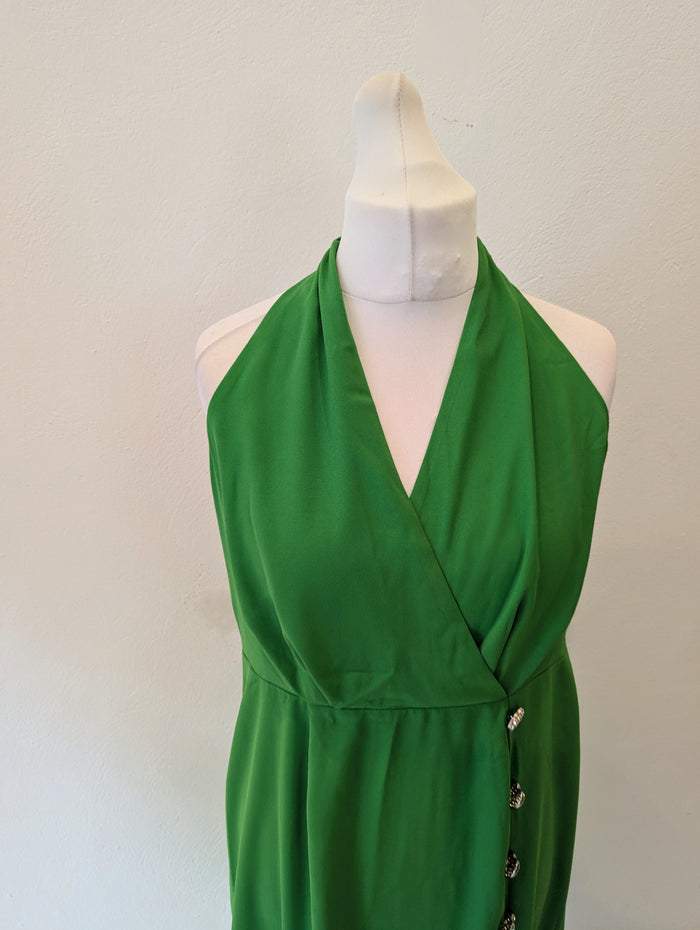 River Island Geen Halter Dress 16 NWT £55