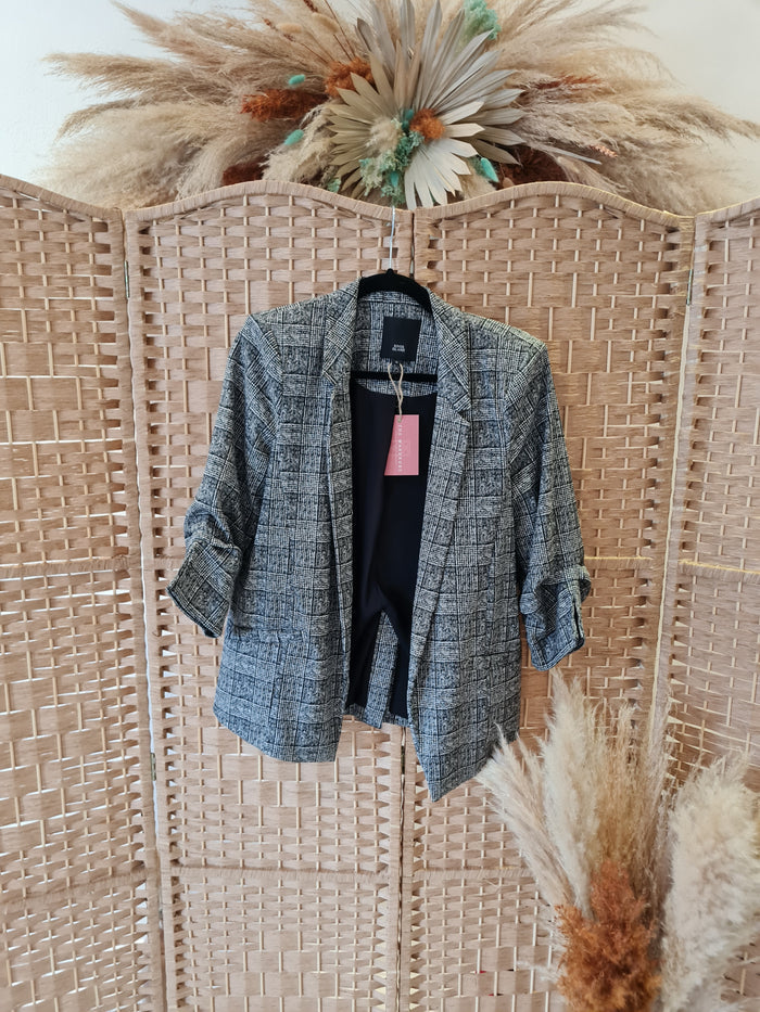 River Island Grey Check Blazer Size 12
