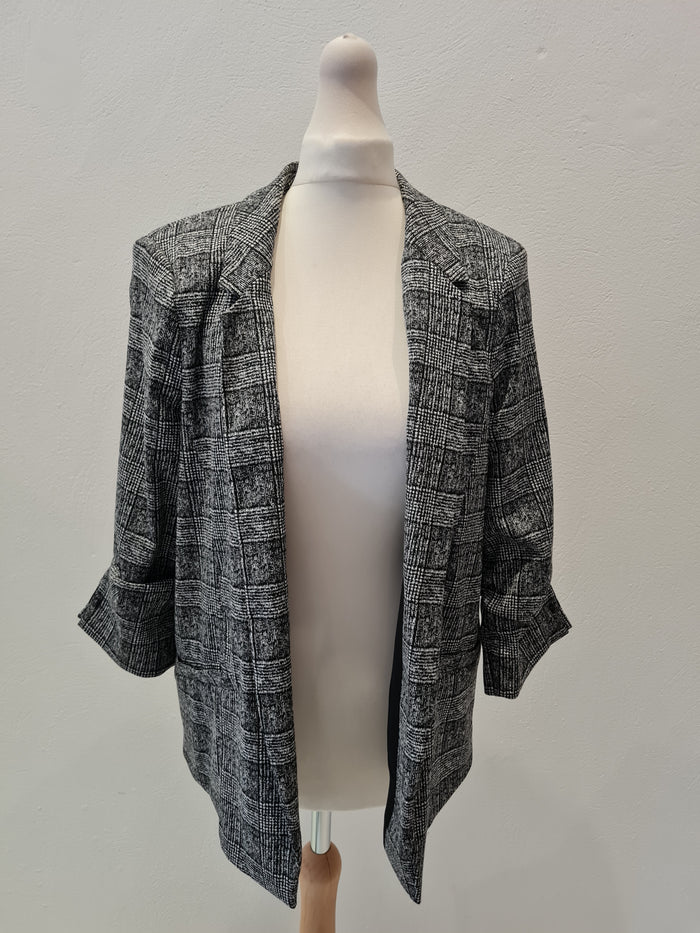 River Island Grey Check Blazer Size 12
