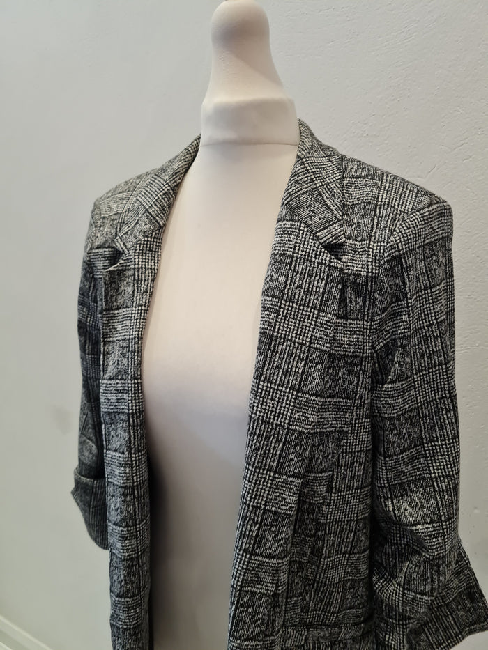 River Island Grey Check Blazer Size 12