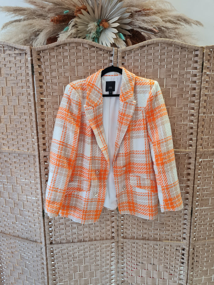 River Island Orange check Blazer  12