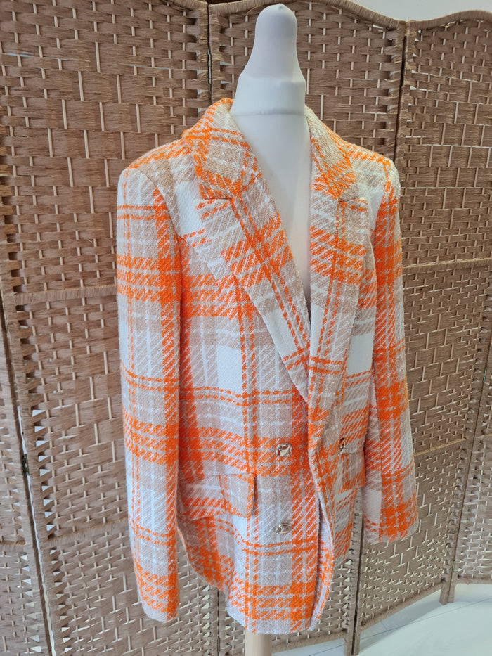 River Island Orange check Blazer  12