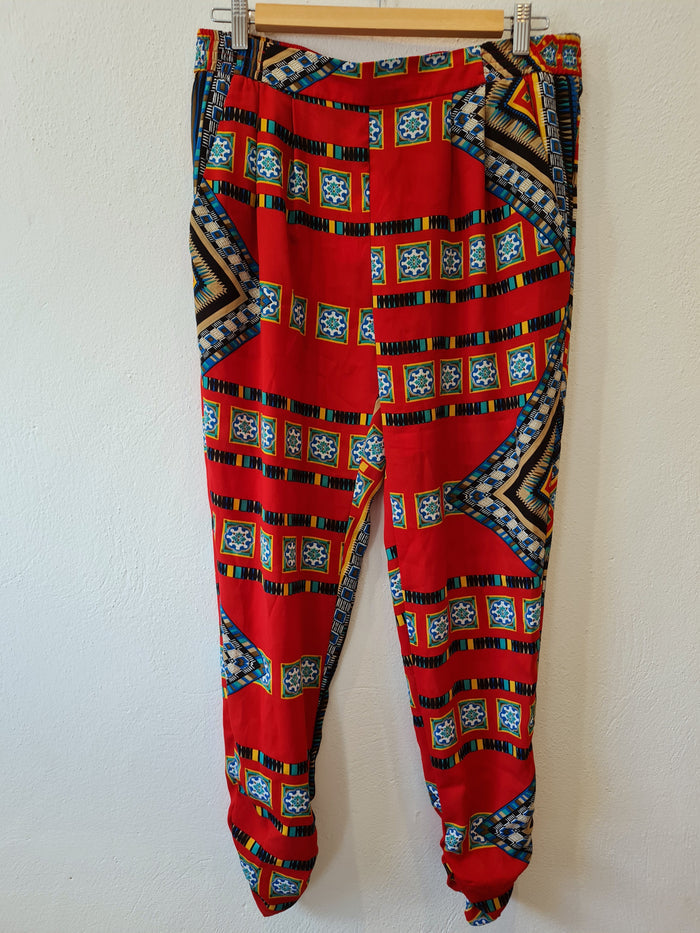 River Island Red multi trousers 12