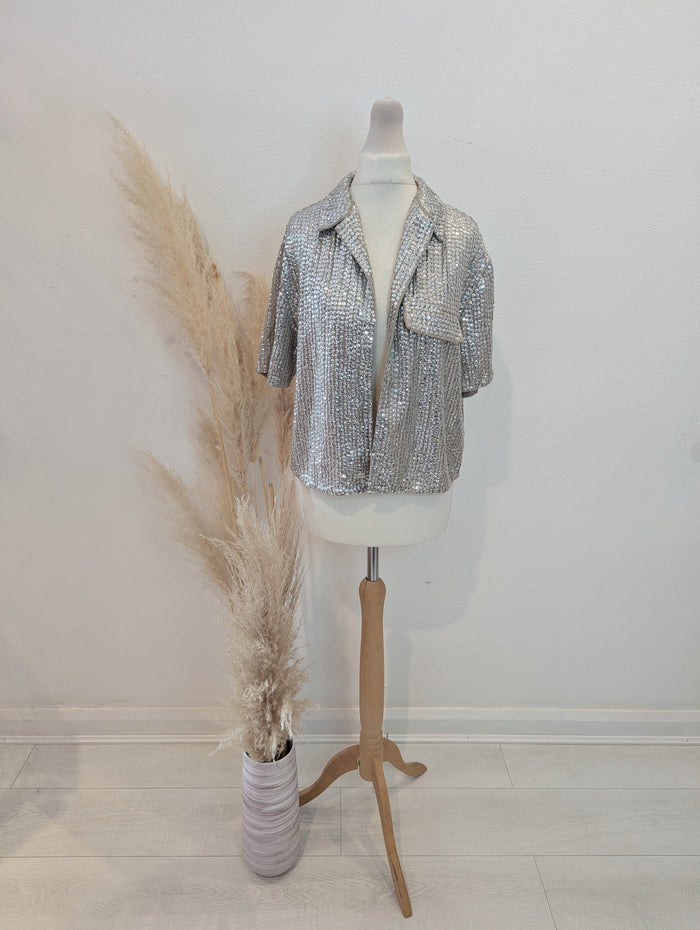 River Island Sequin Shirt 10P