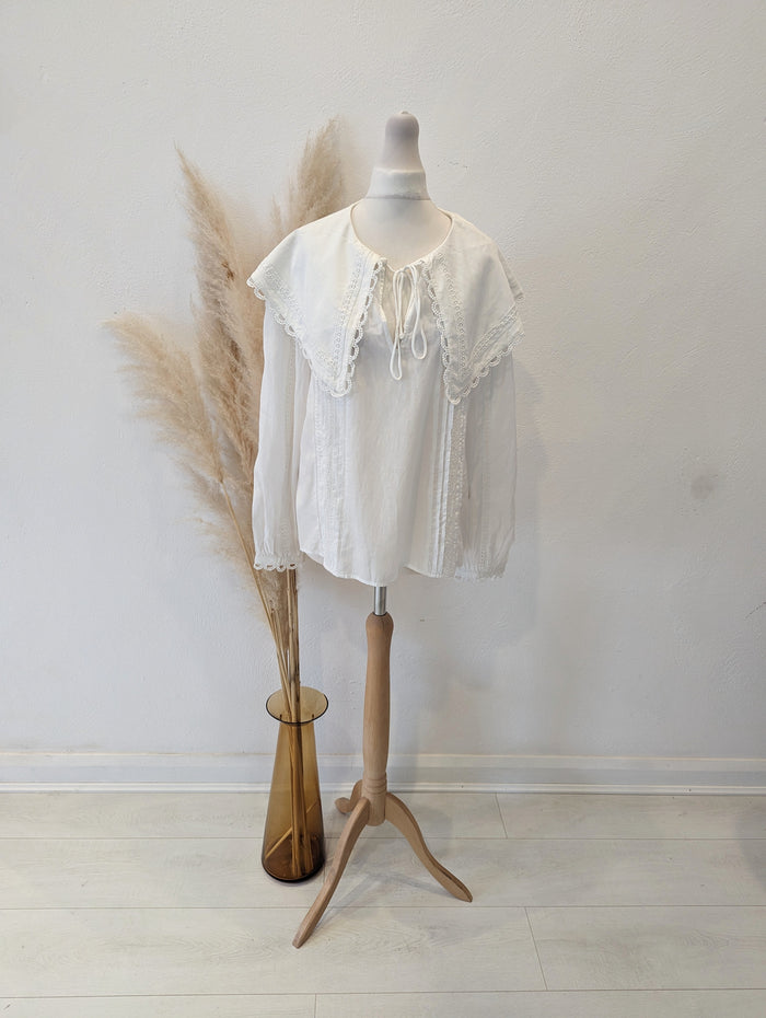 River Island White Collared Blouse Size 10 NWT RRP £35