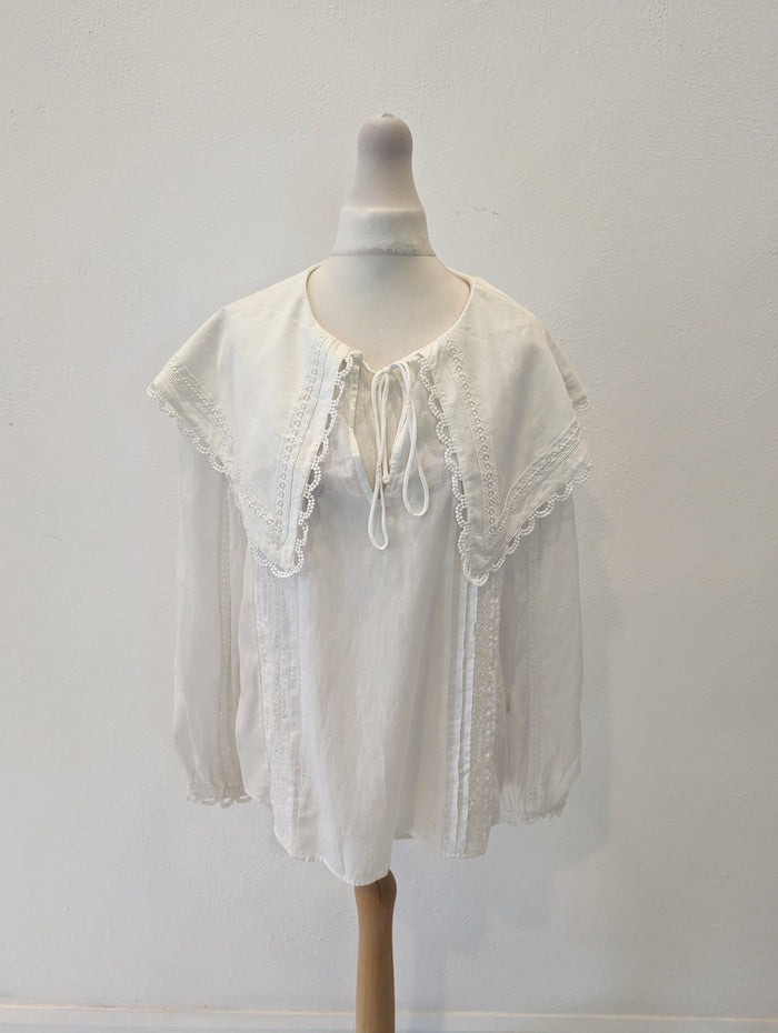 River Island White Collared Blouse Size 10 NWT RRP £35