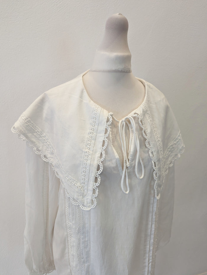 River Island White Collared Blouse Size 10 NWT RRP £35