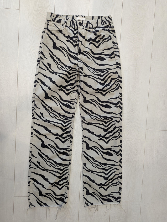River Island Zebra Wide Leg Jeans Size 8