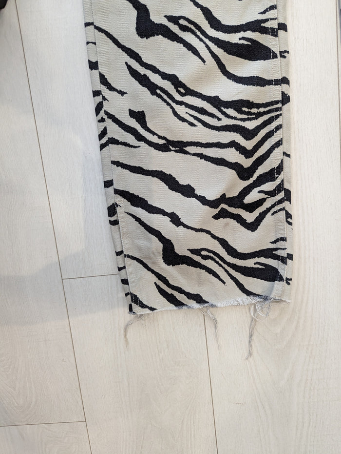 River Island Zebra Wide Leg Jeans Size 8