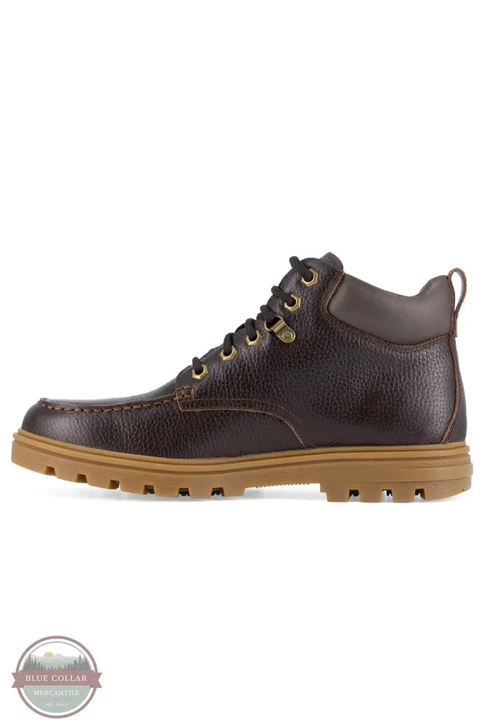 Rockport Works RK6710 Mocassin Waterproof Safety Toe Work Boots in Dark Brown, instep