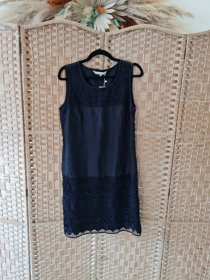 Rocha John Rocha Black Sleeveless Lace Detail Dress 12