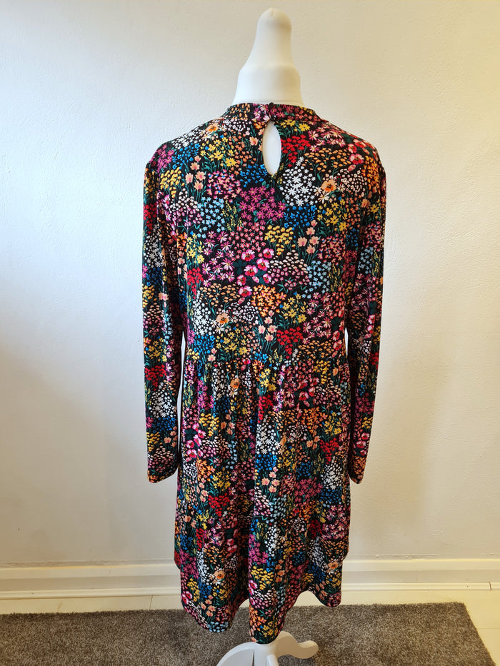 Roman Blk Floral Dress Size 16/18 New (RRP £40)