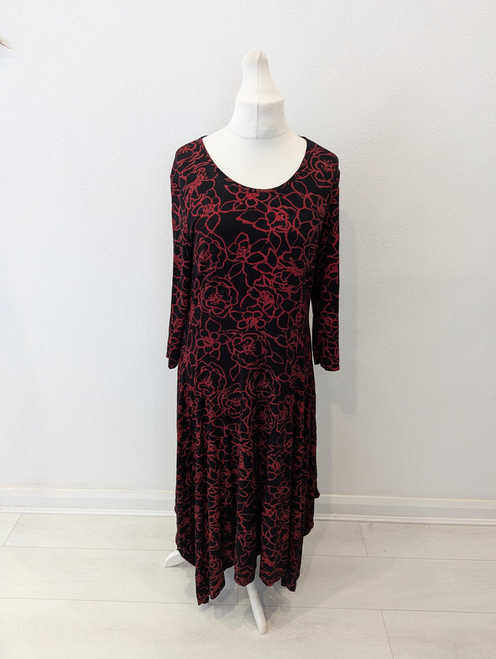 Roman Red Flower Dress 16