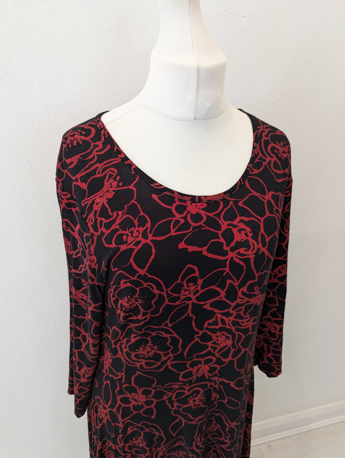 Roman Red Flower Dress 16