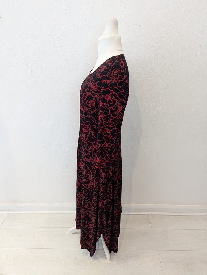 Roman Red Flower Dress 16