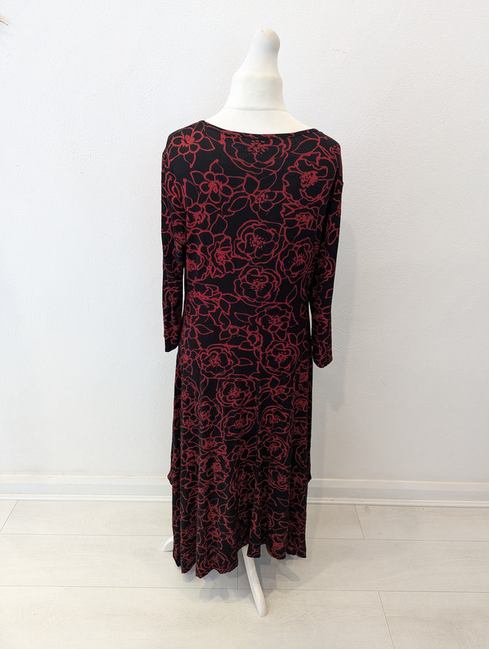 Roman Red Flower Dress 16