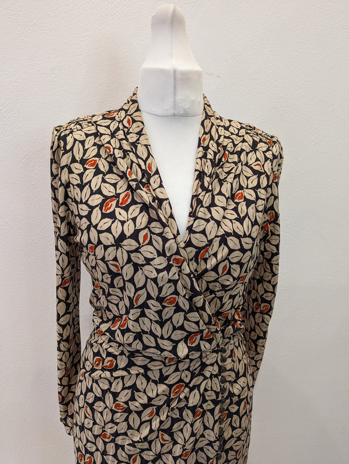 Ross Marino Dress Leaf Print 12/14