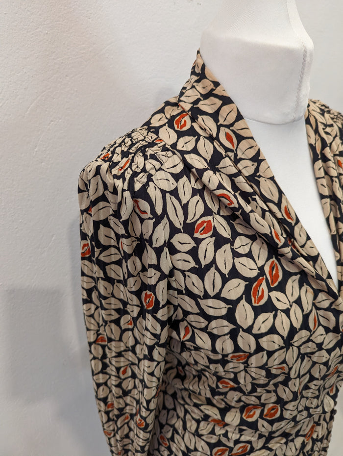 Ross Marino Dress Leaf Print 12/14
