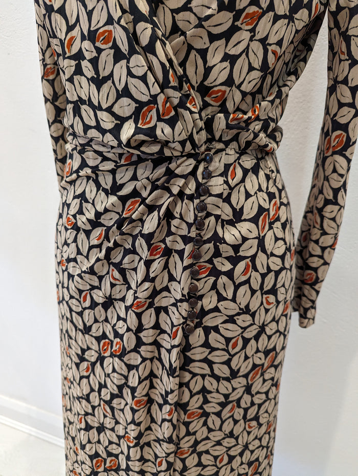 Ross Marino Dress Leaf Print 12/14