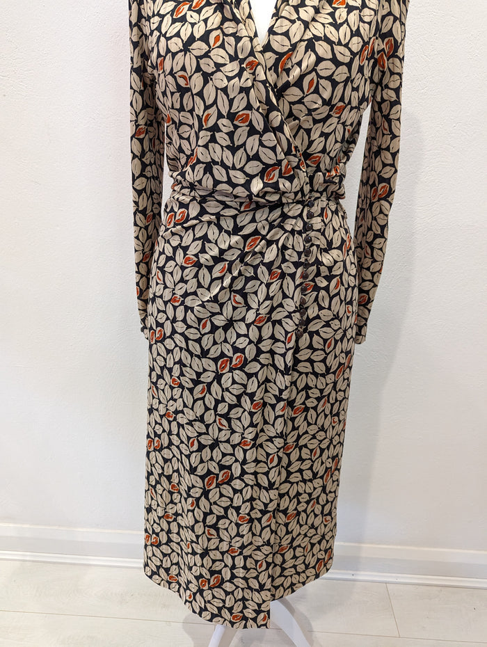 Ross Marino Dress Leaf Print 12/14