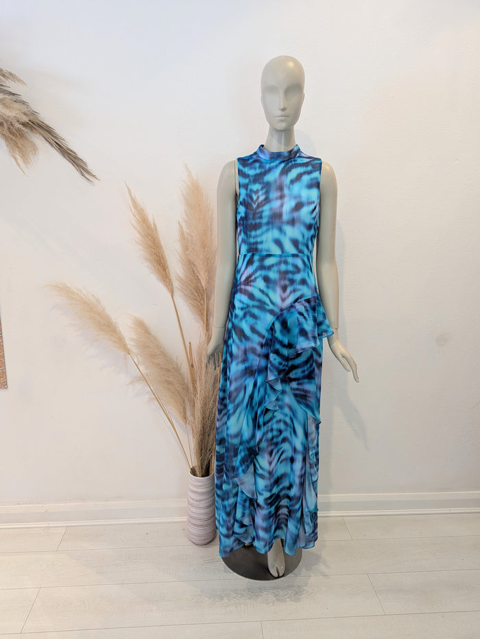 RO&ZO blue ruffled maxi dress 10