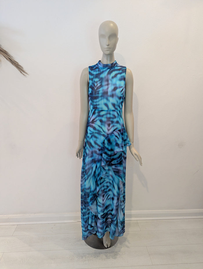 RO&ZO blue ruffled maxi dress 10