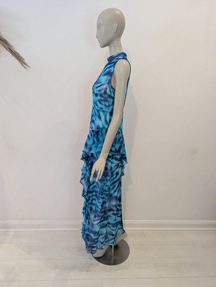RO&ZO blue ruffled maxi dress 10
