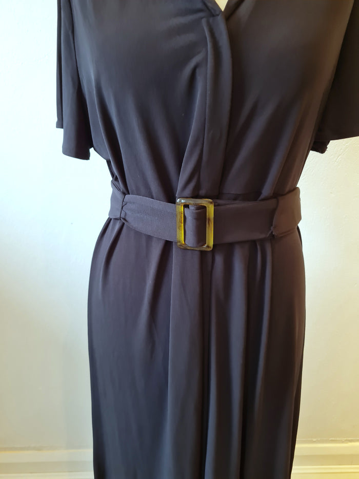 Ruth Langsford Black Jersey Maxi Shirt Dress Size XL
