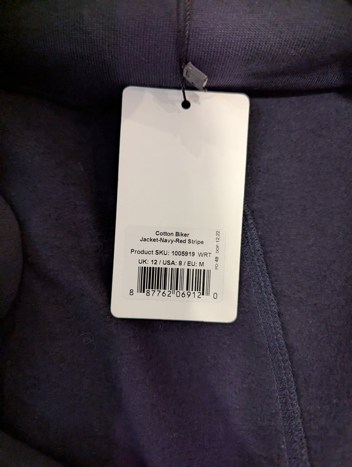 Saint + Sofia Cotton Biker Jacket 12 NWT