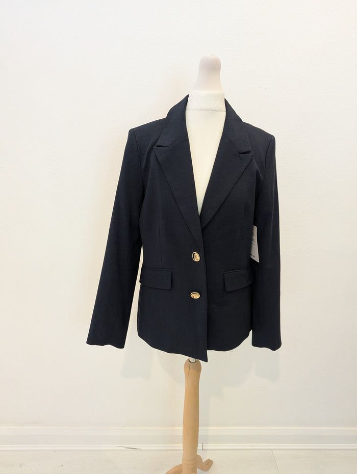 Saint + Sofia Payton blazer navy 10 NWT