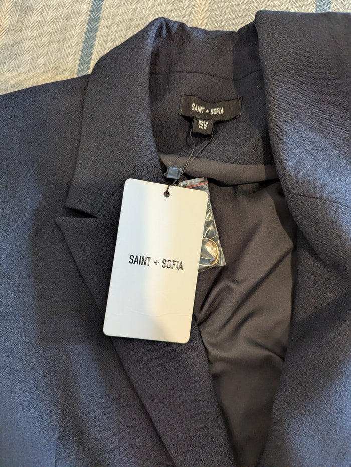 Saint + Sofia Payton blazer navy 10 NWT