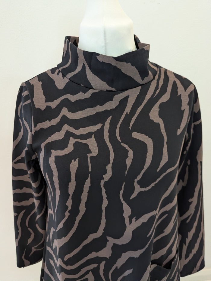 Saloos Mocha High neck Dress 10 NWT £45