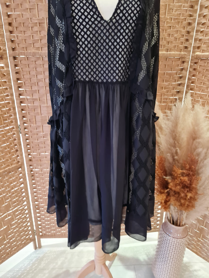 Sandro Black Lace Tunic Dress M