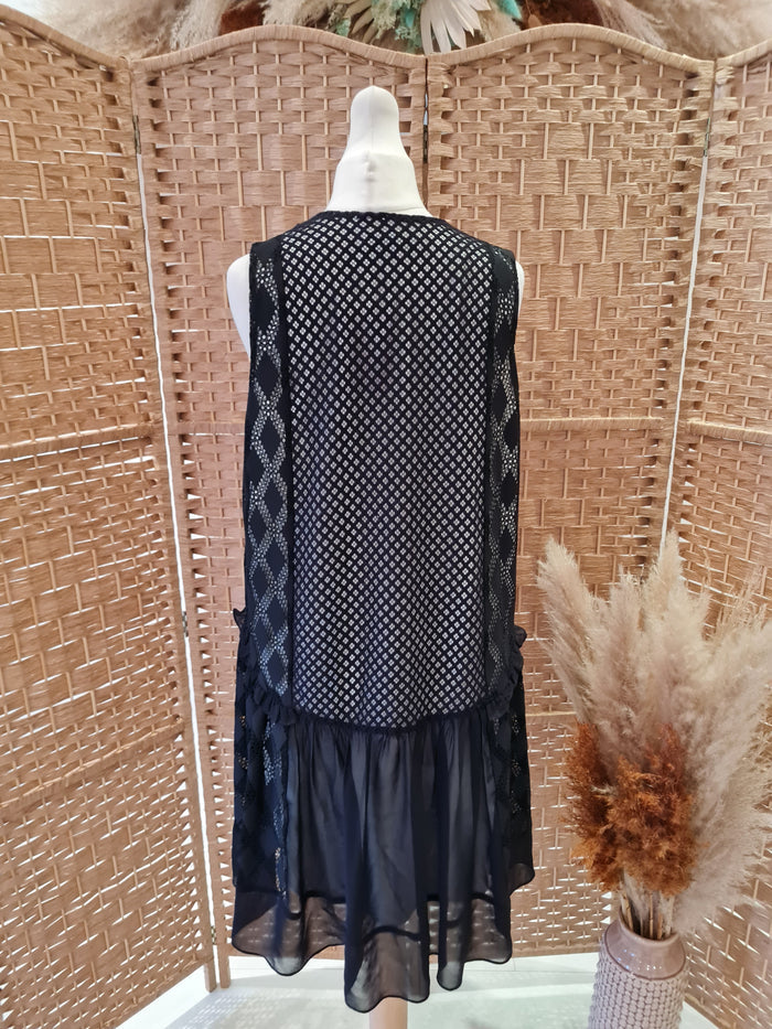Sandro Black Lace Tunic Dress M
