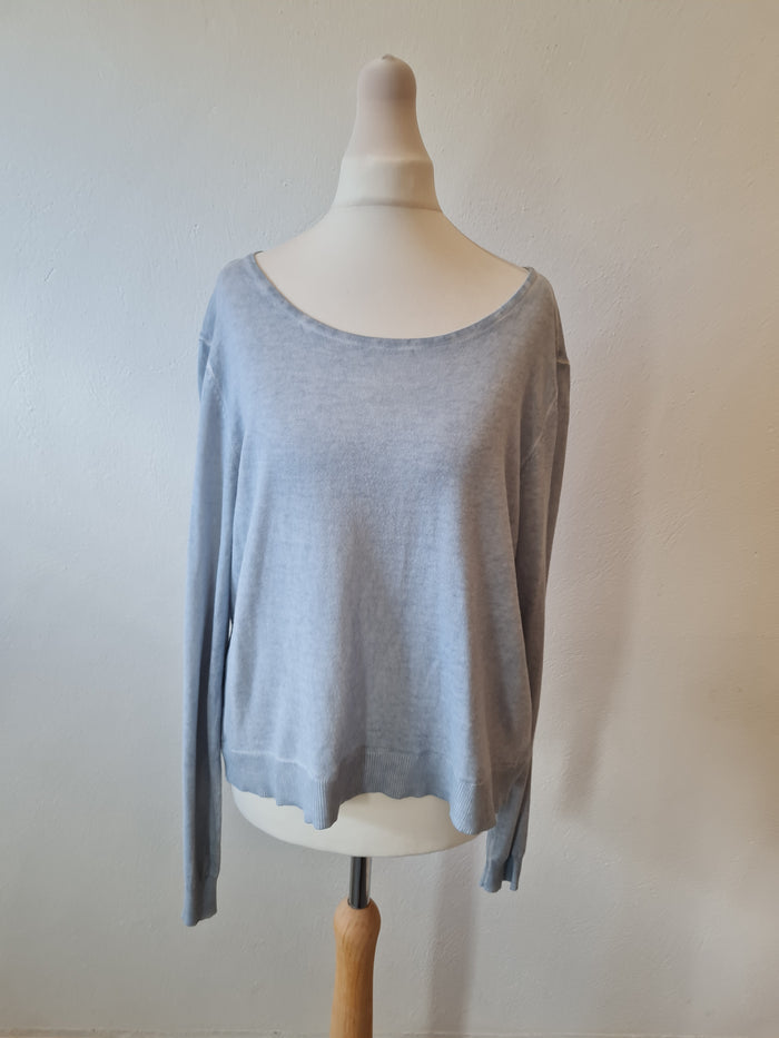 Sandwich Light Blue Cotton Jumper Size L