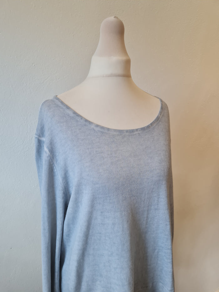 Sandwich Light Blue Cotton Jumper Size L