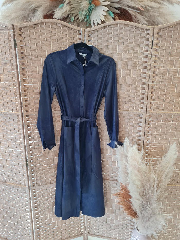 Sandwich Navy suede dress 8 RRP £169