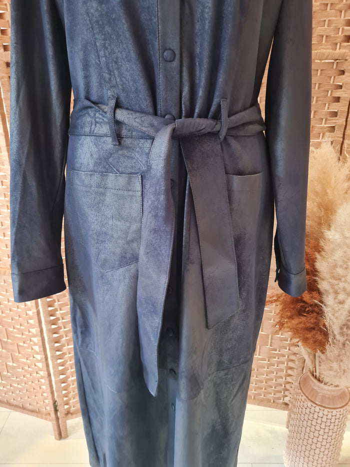 Sandwich Navy suede dress 8 RRP £169